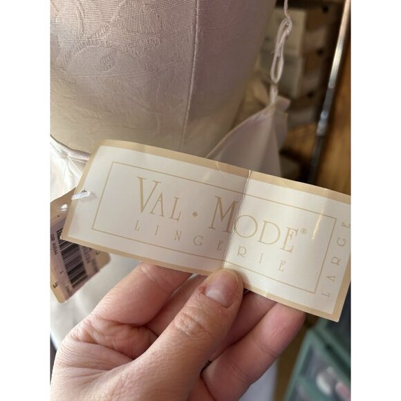 Val Mode Vintage Lingerie Set Lace White Floral Satin V-Neck NWT L Undies - Picture 6 of 10